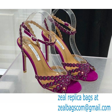 Aquazzura Heel 10.5cm Tequila Plexi Sandals Purple 2022