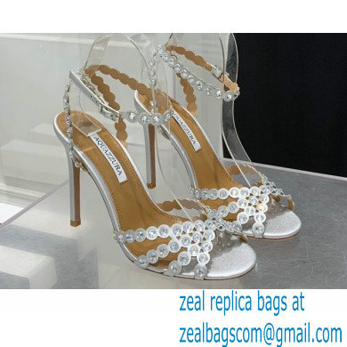 Aquazzura Heel 10.5cm Tequila Plexi Sandals Silver 2022