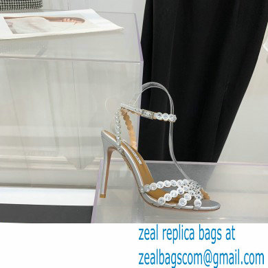 Aquazzura Heel 10.5cm Tequila Plexi Sandals Silver 2022