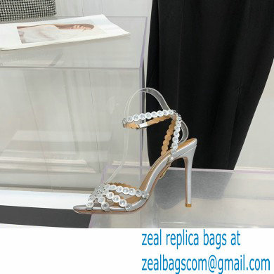 Aquazzura Heel 10.5cm Tequila Plexi Sandals Silver 2022