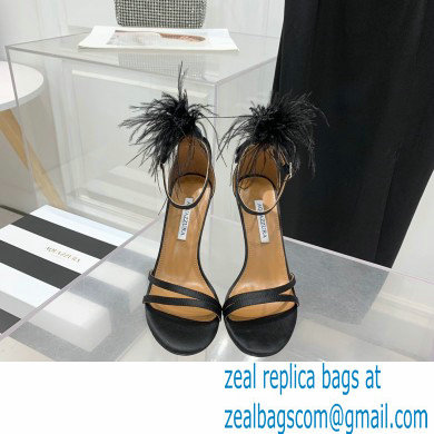 Aquazzura Heel 10cm Concerto Sandals Satin Black 2022