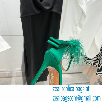 Aquazzura Heel 10cm Concerto Sandals Satin Green 2022