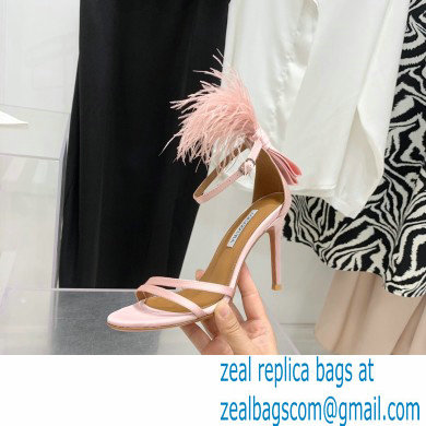 Aquazzura Heel 10cm Concerto Sandals Satin Pink 2022