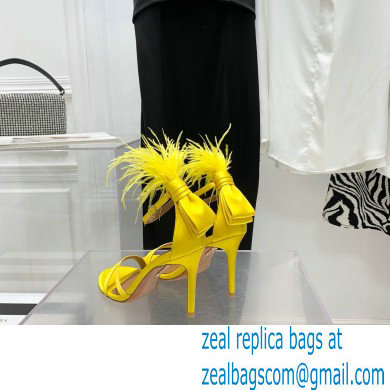 Aquazzura Heel 10cm Concerto Sandals Satin Yellow 2022 - Click Image to Close
