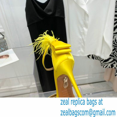 Aquazzura Heel 10cm Concerto Sandals Satin Yellow 2022