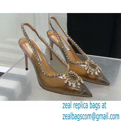Aquazzura Heel 9.5cm Seduction Crystal PVC Pumps 01 2022
