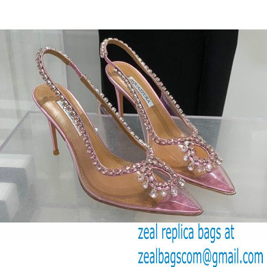 Aquazzura Heel 9.5cm Seduction Crystal PVC Pumps 02 2022