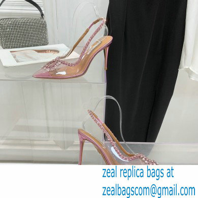 Aquazzura Heel 9.5cm Seduction Crystal PVC Pumps 02 2022 - Click Image to Close