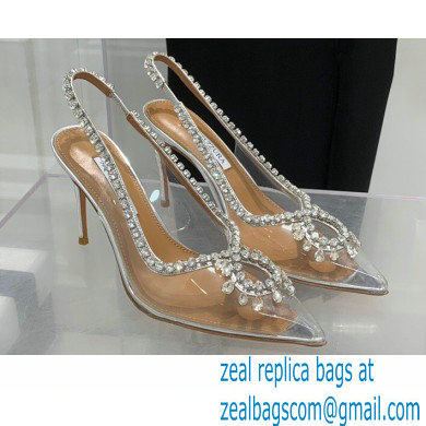 Aquazzura Heel 9.5cm Seduction Crystal PVC Pumps 03 2022