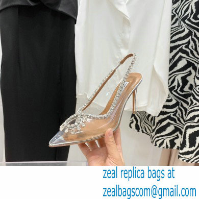 Aquazzura Heel 9.5cm Seduction Crystal PVC Pumps 03 2022