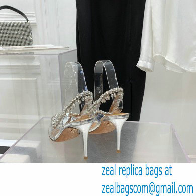 Aquazzura Heel 9.5cm Temptation Crystal PVC Sandals 01 2022