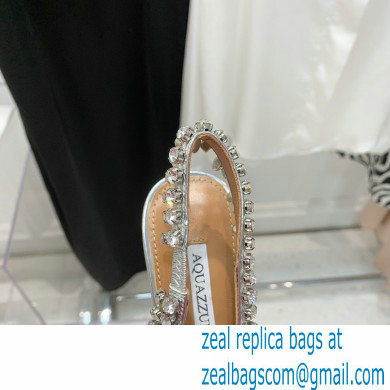 Aquazzura Heel 9.5cm Temptation Crystal PVC Sandals 01 2022