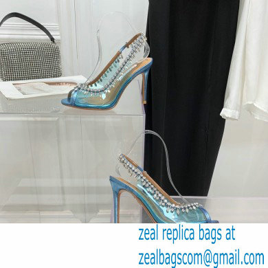 Aquazzura Heel 9.5cm Temptation Crystal PVC Sandals 02 2022