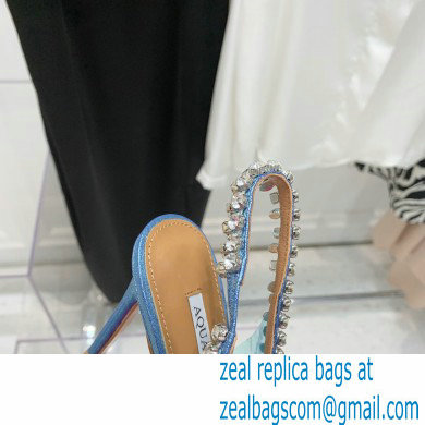 Aquazzura Heel 9.5cm Temptation Crystal PVC Sandals 02 2022