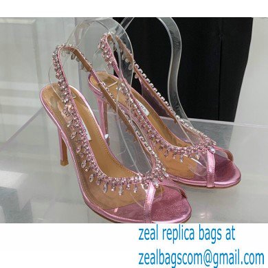 Aquazzura Heel 9.5cm Temptation Crystal PVC Sandals 03 2022