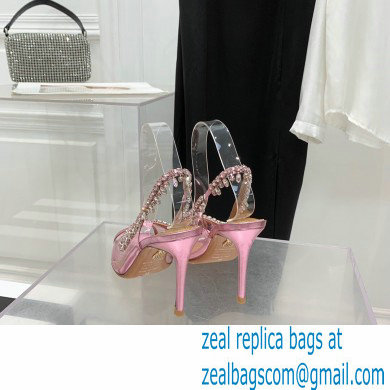 Aquazzura Heel 9.5cm Temptation Crystal PVC Sandals 03 2022