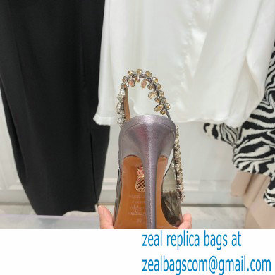 Aquazzura Heel 9.5cm Temptation Crystal PVC Sandals 04 2022
