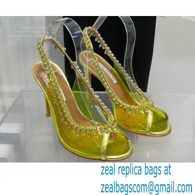 Aquazzura Heel 9.5cm Temptation Crystal PVC Sandals 05 2022