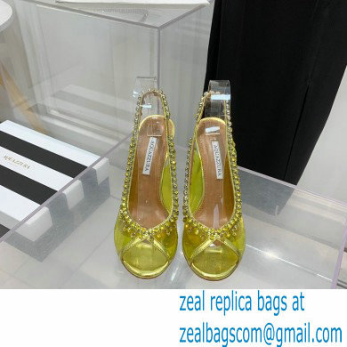 Aquazzura Heel 9.5cm Temptation Crystal PVC Sandals 05 2022