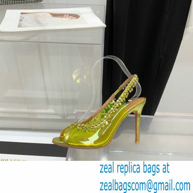 Aquazzura Heel 9.5cm Temptation Crystal PVC Sandals 05 2022