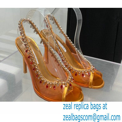 Aquazzura Heel 9.5cm Temptation Crystal PVC Sandals 06 2022
