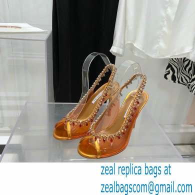 Aquazzura Heel 9.5cm Temptation Crystal PVC Sandals 06 2022