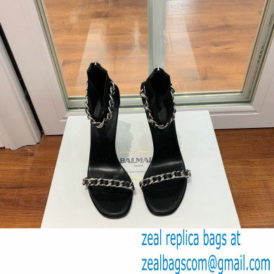 Balmain Heel 10.5cm Duo Chain Sandals Black 2022