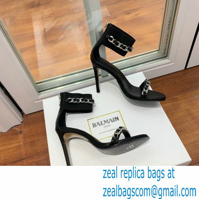 Balmain Heel 10.5cm Duo Chain Sandals Black 2022