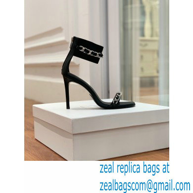 Balmain Heel 10.5cm Duo Chain Sandals Black 2022