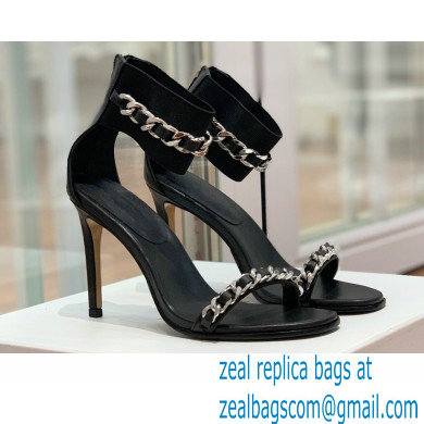 Balmain Heel 10.5cm Duo Chain Sandals Black 2022 - Click Image to Close