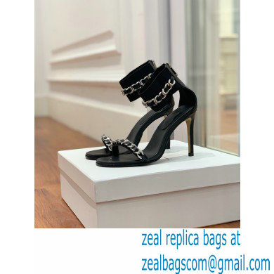Balmain Heel 10.5cm Duo Chain Sandals Black 2022