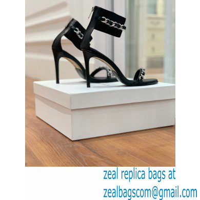 Balmain Heel 10.5cm Duo Chain Sandals Black 2022