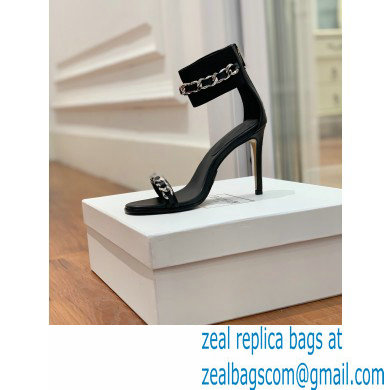 Balmain Heel 10.5cm Duo Chain Sandals Black 2022