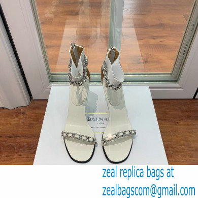 Balmain Heel 10.5cm Duo Chain Sandals White 2022