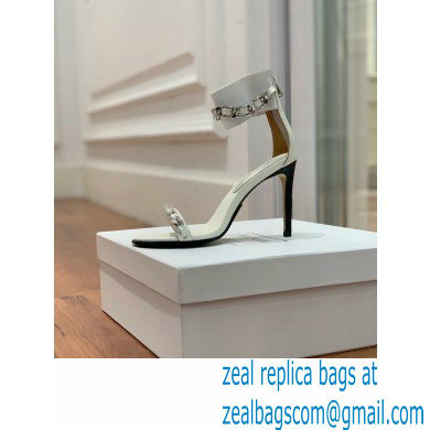 Balmain Heel 10.5cm Duo Chain Sandals White 2022