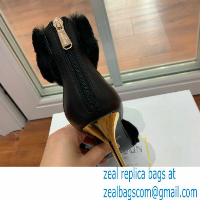 Balmain Heel 10.5cm Fur Sandals Black 2022