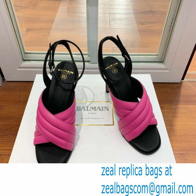 Balmain Heel 10.5cm Janel Quilted Leather Sandals Fuchsia 2022