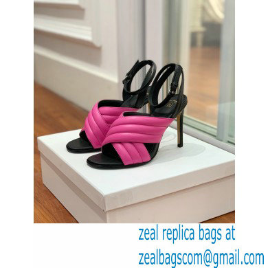 Balmain Heel 10.5cm Janel Quilted Leather Sandals Fuchsia 2022