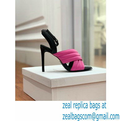 Balmain Heel 10.5cm Janel Quilted Leather Sandals Fuchsia 2022