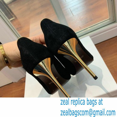 Balmain Heel 10.5cm Ruby pumps Suede Black/Gold 2022