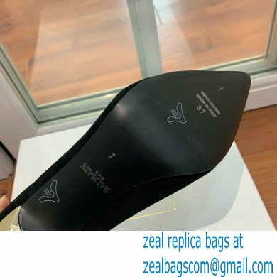 Balmain Heel 10.5cm Ruby pumps Suede Black/Gold 2022 - Click Image to Close