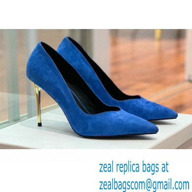 Balmain Heel 10.5cm Ruby pumps Suede Blue 2022