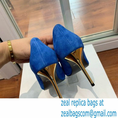 Balmain Heel 10.5cm Ruby pumps Suede Blue 2022 - Click Image to Close