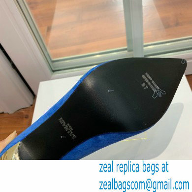 Balmain Heel 10.5cm Ruby pumps Suede Blue 2022 - Click Image to Close