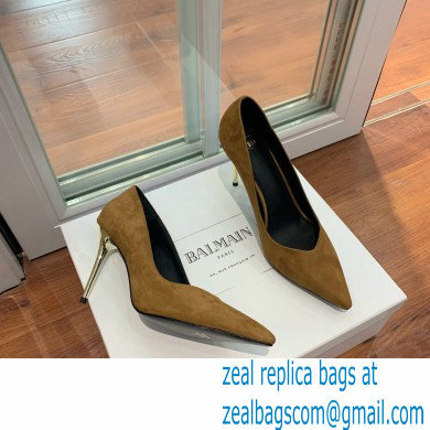 Balmain Heel 10.5cm Ruby pumps Suede Brown 2022