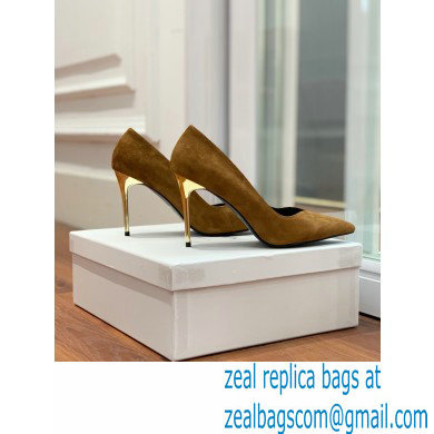 Balmain Heel 10.5cm Ruby pumps Suede Brown 2022