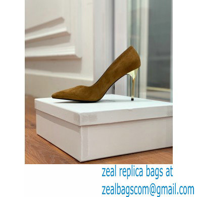 Balmain Heel 10.5cm Ruby pumps Suede Brown 2022 - Click Image to Close