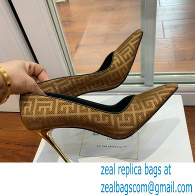 Balmain Heel 10.5cm Ruby pumps with Balmain Monogram Beige/Gold 2022