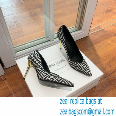 Balmain Heel 10.5cm Ruby pumps with Balmain Monogram Black/White 2022