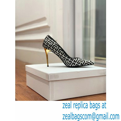 Balmain Heel 10.5cm Ruby pumps with Balmain Monogram Black/White 2022